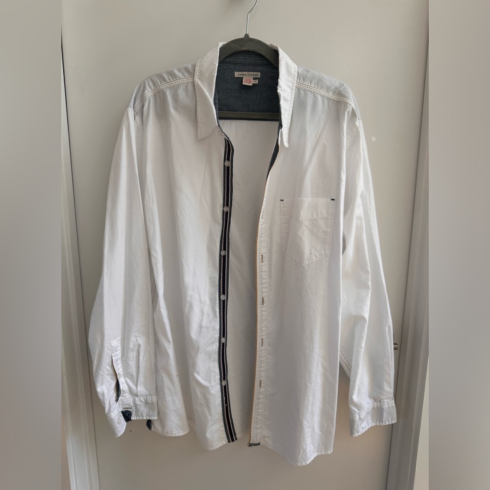 Carbon 2 Cobalt White Button Up Size Large Tall - image 1
